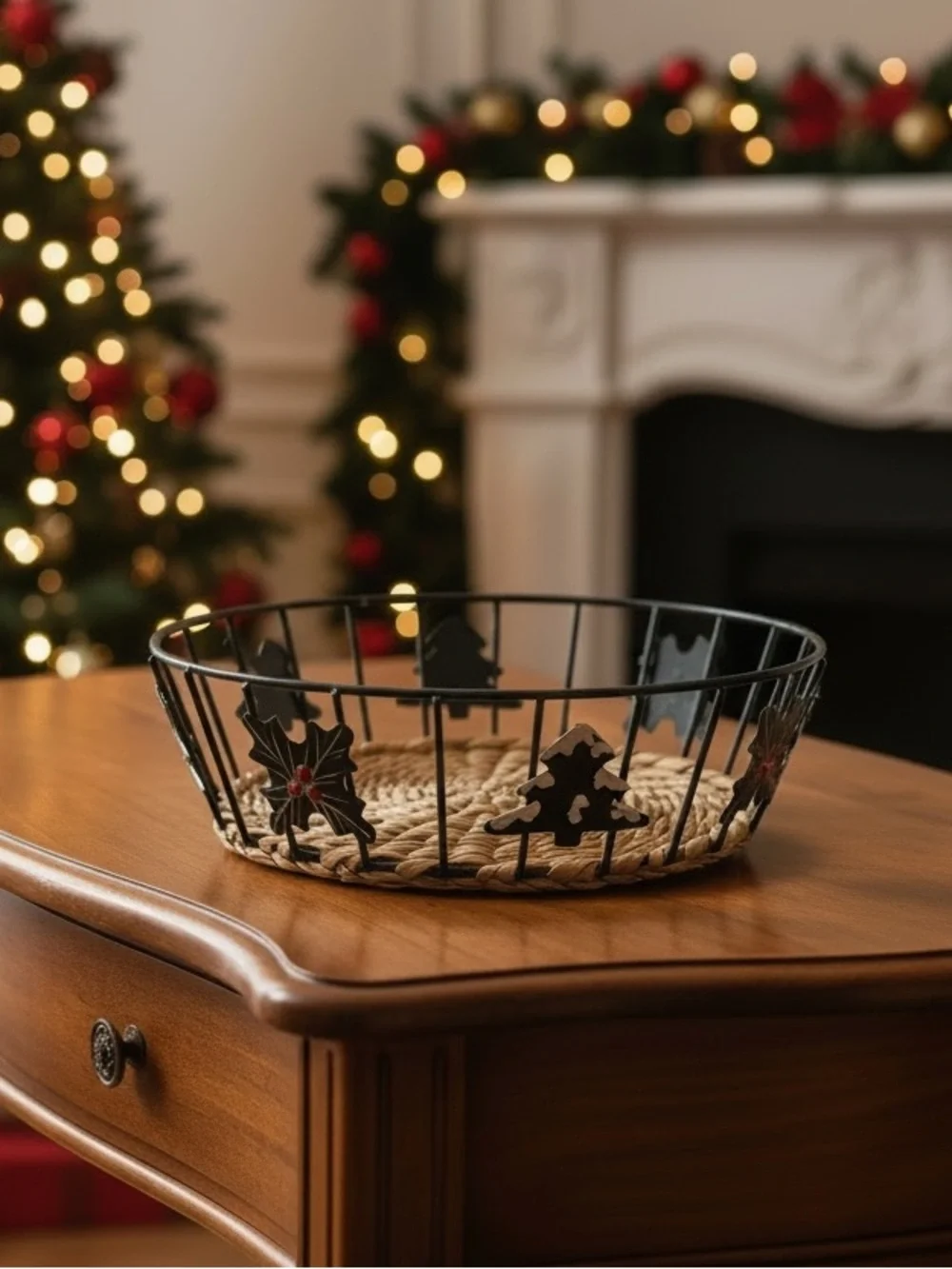 🎄Vintage Metal Holiday Decorative Basket